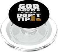 Bartender God Knows When You Don't Tip PopSockets PopGrip for MagSafe