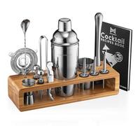 Bartender Kit: 23-Piece Bar Set Cocktail Shaker Set with Stylish Bamboo Stand | Perfect for Home Bar Tools Bartender Tool Kit and Martini Cocktail Shaker for Awesome Drink Mixing