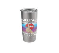 Bartender Knows More Than She Says Funny Bartender Stainless Steel Insulated Tumbler