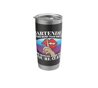 Bartender Knows More Than She Says Funny Bartender Stainless Steel Insulated Tumbler