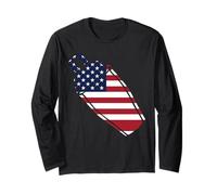 Bartender Mixologist American Flag Vintage Long Sleeve T-Shirt