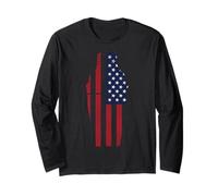Bartender Mixologist American Flag Vintage Long Sleeve T-Shirt