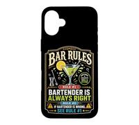 Bartender Mixologist Bar Rules Rule #1 Bartender Is Always Case for iPhone 16 Plus