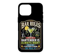 Bartender Mixologist Bar Rules Rule #1 Bartender Is Always Case for iPhone 16 Pro Max