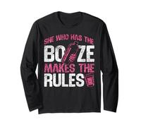 Bartender Mixologist She Who Has The Booze Makes The Rules Long Sleeve T-Shirt