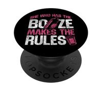 Bartender Mixologist She Who Has The Booze Makes The Rules PopSockets Adhesive PopGrip
