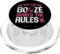 Bartender Mixologist She Who Has The Booze Makes The Rules PopSockets PopGrip for MagSafe