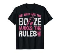 Bartender Mixologist She Who Has The Booze Makes The Rules T-Shirt