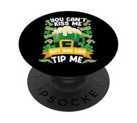 Bartender Mixologist St Patricks Day You Can't Kiss Me But PopSockets Adhesive PopGrip
