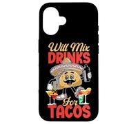 Bartender Mixologist Taco Will Mix Drinks For Tacos Case for iPhone 16