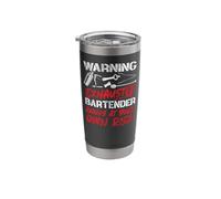 Bartender Mixologist Warning Exhausted Bartender Annoy At Stainless Steel Insulated Tumbler