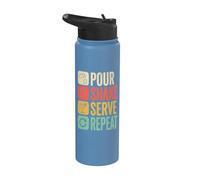 Bartender Pour Shake Serve Repeat Mixology Stainless Steel Insulated Water Bottle
