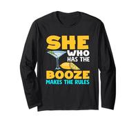 Bartender She Who Has The Booze Makes Rules Long Sleeve T-Shirt