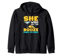 Bartender She Who Has The Booze Makes Rules Zip Hoodie