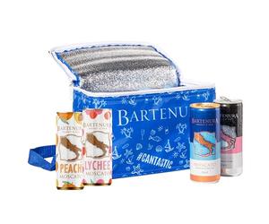 Bartenura Mix Flavour Cans In A Cooler Bag - Low Alcohol Semi Sparkling Wine | Moscato, Rose, Peach, Lychee | 5% ABV | Chill & Cheers, Moscato Magic in Every Sip, Insulated Can Cooler - 4x250ml