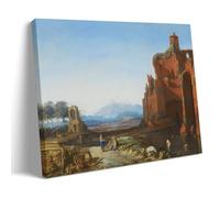 Bartholomeus Breenbergh Paint (Italian Landscape with The Aurelian) Poster Modern Canvas Wall Art for Home Decoration 16x24inch