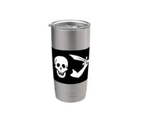 Bartholomew Roberts Pirate Flag Jolly Roger Skull Captain Stainless Steel Insulated Tumbler