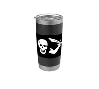 Bartholomew Roberts Pirate Flag Jolly Roger Skull Captain Stainless Steel Insulated Tumbler
