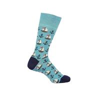 Bartleby Comfort Top Bamboo Socks, Nautical Print, Non-Elastic Grip, Men's Size 6-11