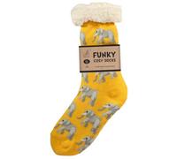 Bartleby Funky Cosy Sherpa Slipper Socks 3.1 Tog Uk 4-8 -Ellie Elephant