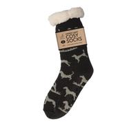 Bartleby Funky Cosy Sherpa Slipper Socks 3.1 Tog Uk 6-11- Hunting Dogs