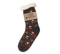 Bartleby Funky Cosy Sherpa Slipper Socks 3.1 Tog Uk 6-11- Modern Tractor