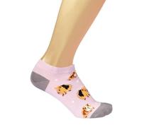 Bartleby Ladies Bamboo Lightweight Trainer Socks Guinea Pig Design Size 4-8