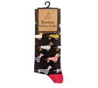 Bartleby Ladies Funky Bamboo Socks Trendy Dachshunds Sausage Dogs Size 4-7