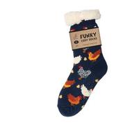 Bartleby Ladies Sherpa Socks - Colourful Chickens