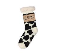 Bartleby Ladies Sherpa Socks - Cow Patch Design