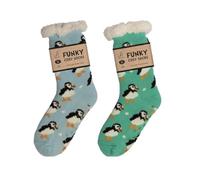 Bartleby Ladies Sherpa Socks - Puffy Puffin Design - 1 Supplied