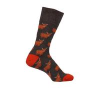 Bartleby Mens Bamboo Comfort Top Crew Socks Highland Cowuk 6-11