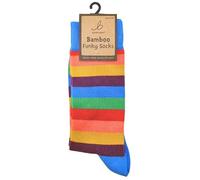 Bartleby Mens Funky Bamboo Socks Bold Stripe Size 6-11