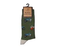 Bartleby Mens Funky Bamboo Socks Retro Tractor Size 6-11