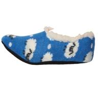 Bartleby Sherpa Lined Cosy Slippers, Ladies Soft Padded Gripper Soles (Blue Sheep, 4 to 8, UK Footwear Size System, Adult, Women, Numeric, Medium, 4)
