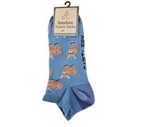 Bartleby Soft Trainer Socks for Men, Highland Cow Print, Low Cut, Built-In Arch Support, Size 6-11