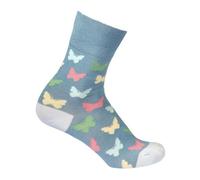 Bartleby Womens Bamboo Comfort Top Socks Butterflies Uk 4- 8