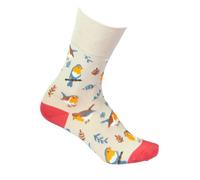 Bartleby Womens Bamboo Comfort Top Socks Garden Robin Uk 4- 8