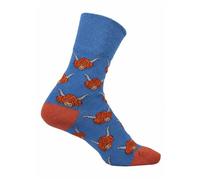Bartleby Womens Bamboo Comfort Top Socks Highland Cow Uk 4- 8