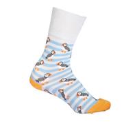 Bartleby Womens Bamboo Comfort Top Socks Puffin Stripe Uk 4- 8