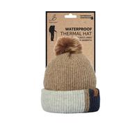 Bartleby Womens Waterproof Thermal Sherpa Fleece Lined Bobble Hat - Block Print