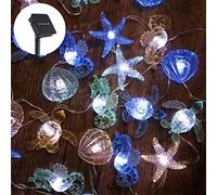 Bartlett Ocean Solar Lights Outdoor- 14ft 40LED Sea Life Décor Turtle Seahorse Shell Starfish-Waterproof Solar Fairy Lights for Outside Christmas Balcony Garden Yard Patio Fence Decoration