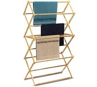 Bartnelli Bamboo Laundry Drying Rack for Clothes, Wood Clothing Dryer, Extreme Stability, Heavy Duty Built, Foldable, Collapsible Space Saving | 2 Size Tiers, Pre-Assembled (X-Large - BDR-552)