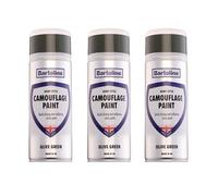 Bartoline 3 Pack Camouflage Spray Paint Olive Green 400ml Matte Finish - UV & Corrosion Resistant Multi-Surface Camo Paint for Vehicles, Gear, Outdoor and DIY Projects