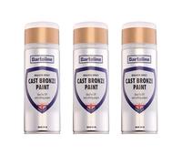 Bartoline 3 Pack Cast Bronze Spray Paint 400ml Gloss Finish - Realistic Cast Bronze Effect UV & Weather Resistant - Multi-Surface Use on Metal, Wood, Plastic and Ceramics - Interior & Exterior