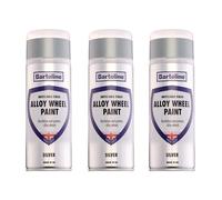 Bartoline Alloy Wheel Paint Silver 400ml - 3 Pack Durable Spray for Wheel Refurbishment Gloss Finish, Scratch, Chip & UV Protection - Easy to Apply