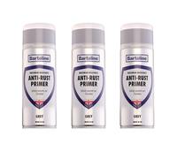 Bartoline Anti-Rust Primer Grey Spray Paint 400ml - 3 Pack Rust Preventative Primer for Metal Strong Adhesion to Steel, Iron, Aluminium Matte Finish, Fast-Drying Outdoor & Automotive Use