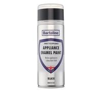 Bartoline Appliance Enamel Black Spray Paint 400ml - Gloss Black Finish for Fridges, Ovens & Washing Machines, Fade Resistant, Rust Protection, Appliance Restoration Aerosol