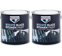 Bartoline Bitumen Paint Black 2.5L - Solvent-Based Anti-Corrosive Paint for Waterproofing, Protecting Steel, Iron, Timber and Concrete Durable, Flexible Finish (Pack of 2)