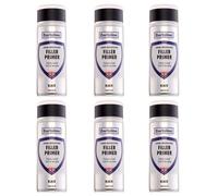 Bartoline Black Filler Primer Spray Paint 400ml (6 Pack) - Quick-Dry Primer for Metal, Wood & Plastic, Filling Scratches & Chips for a Smooth Finish